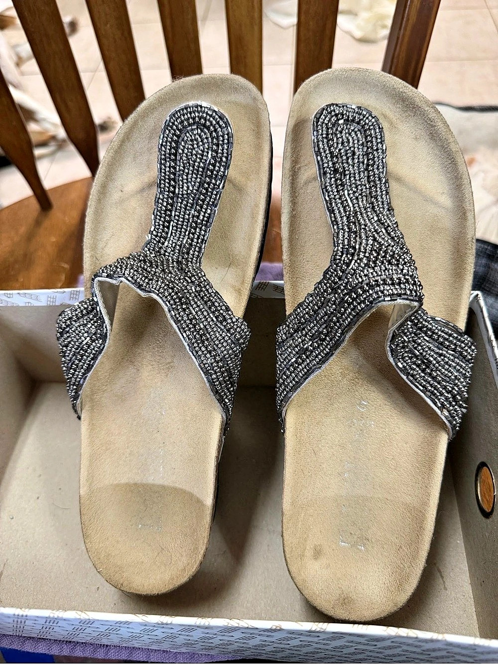 Tory Burch Capture Black & Gold Sandals US 9